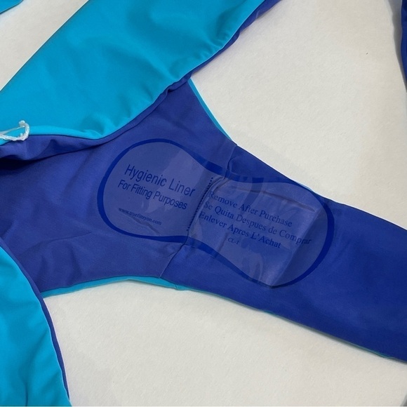 WET Bikini Two-Tone Reversible Blue Two-Piece Swim Suit Large - Picture 4 of 11